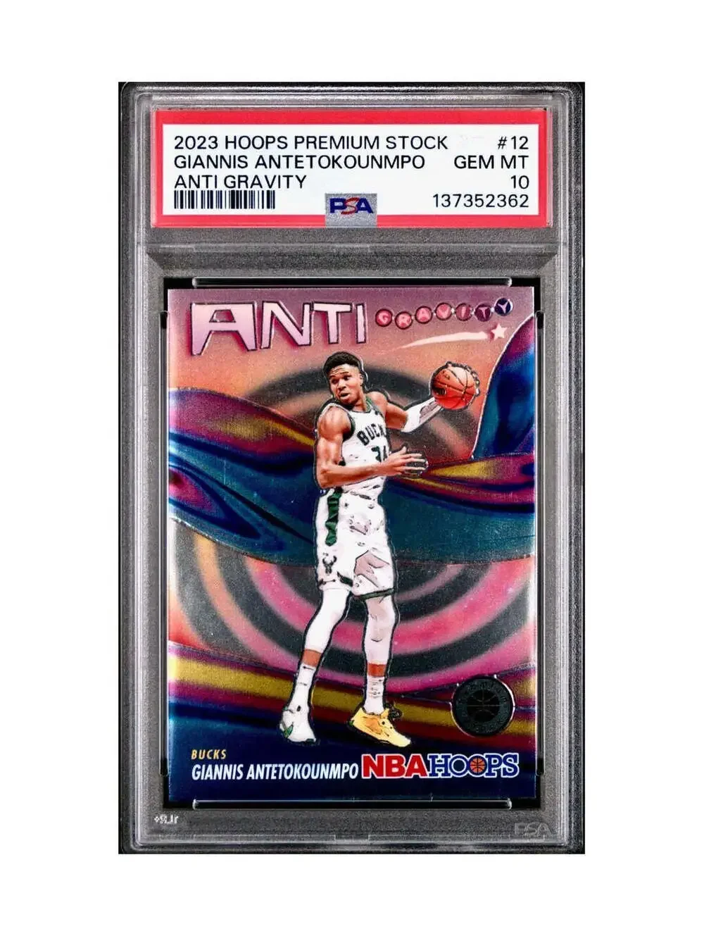 Giannis Antetokounmpo 2023 Panini Hoops Premium Anti Gravity #12 PSA 10 Gem Mint